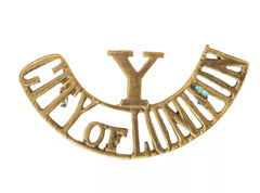 Yeomanry City of London Shoulder Title Brass Metal