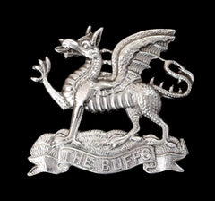 The Buffs Regiment Cap Badge Hallmarked Silver