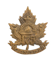 175th Medicine Hat Canadian Overseas Battalion Cap Badge Brass Metal