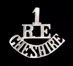 1.R.E Cheshire Shoulder Title White Metal