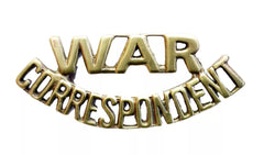 War Correspondent Shoulder Title Brass Metal