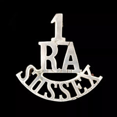 1.R.A Sussex Shoulder Title White Metal