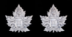 101st Canadian Winnipeg Light Infantry Battalion Collar Badges Hallmarked Silver
