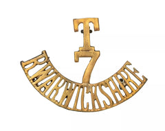 T.7 Royal Warwickshire Shoulder Title Brass Metal