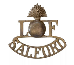 Lancashire Fusiliers Salford Shoulder Title Brass Metal