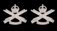 Machine Gun Canadian Collar Badges Hallmarked Silver