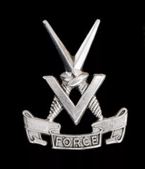 V Force Cap Badge Hallmarked Silver
