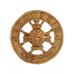 Derbyshire Helmet Plate Centre Brass Metal