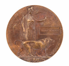 WW1 Memorial Plaque Henry Roberts Original