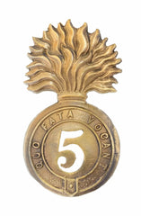 5th Northumberland Fusiliers Glengarry Badge Brass Metal