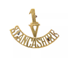 1 Volunteers S.Lancashire Shoulder Title Brass Metal