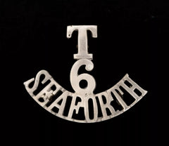 T 6 Seaforth Shoulder Title White Metal
