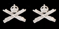 Machine Gun Collar Badges Hallmarked Silver