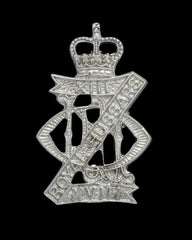 Queens Crown 13/18th Royal Hussars Cap Badge Hallmarked Silver