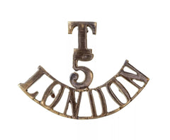 T 5 London Shoulder Title Brass Metal