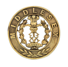 Middlesex Helmet Plate Centre Brass Metal