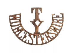 T.Y Worcestershire Shoulder Title Brass Metal