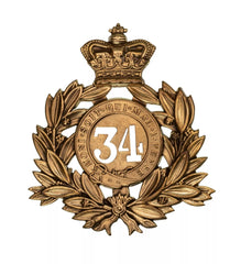 34th Border Regiment Regiment Last Shako Plate Brass Metal