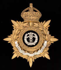 Kings Crown The Middlesex Regiment Blue Cloth Officers Helmet Plate