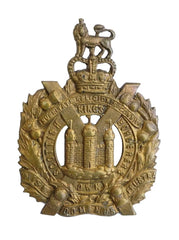 Queens Crown Kings Own Scottish Borders Cap Badge Brass Metal