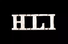 Highland Light Infantry Shoulder Title White Metal