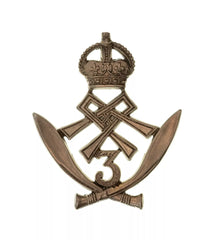 3rd Queen's Alexanders Own Gurkha Rifles Cap Badge White Metal