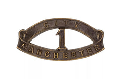1st City Of Manchester Shoulder Title Brass Metal