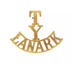 T Yeomanry Lanark Shoulder Title Brass Metal