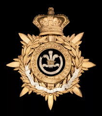 The Welsh Regiment Blue Cloth Officers Helmet Plate