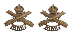 Machine Gun Corps MMG Collar Badges Brass Metal
