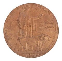 WW1 Memorial Plaque Mathew Booty Original