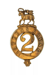 2nd West Surrey Glengarry Badge Brass Metal