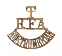 T R.F.A Northumbrian Shoulder Title Brass Metal