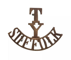 T.Y Suffolk Shoulder Title Brass Metal