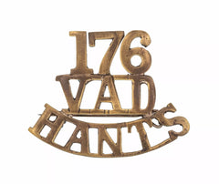 176 Voluntary Aid Detachment Hants Shoulder Title Brass Metal