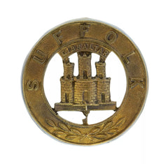 Suffolk 3 Castle Helmet Plate Centre Brass Metal