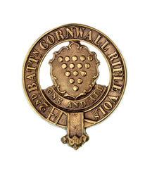 2nd Battalion Cornwall Rifle Volunteers Cap Badge Brass Metal