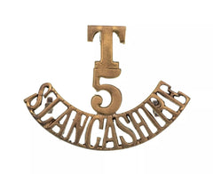 T.5 S.Lancashire Shoulder Title Brass Metal