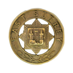 East Surrey Helmet Plate Centre Brass Metal