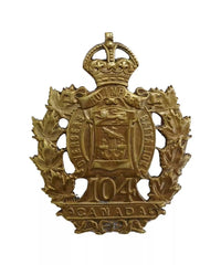 104th Canadian Overseas Battalion Cap Badge Brass Metal
