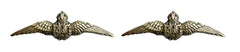Royal Flying Corps Collar Badges Pair Brass Metal