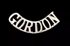 Gordon Highlanders Shoulder Title White Metal