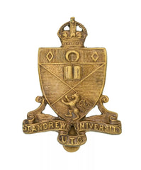 St Andrews University O.T.C Cap Badge Brass Metal