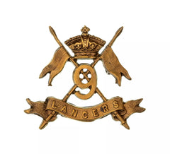 9th Royal Lancers Cap Badge Brass Metal