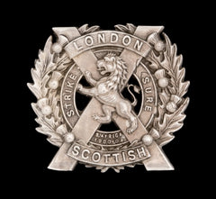 14th London Scottish Cap Badge Hallmarked Silver