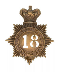 18th Royal Irish Regiment Quilted Shako Plate Brass Metal