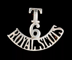 T 6 Royal Scots Shoulder Title White Metal