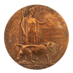 WW1 Memorial Plaque Musa Khan Original