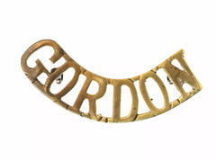 Gordon Highlanders Shoulder Title Brass Metal