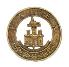 Essex 3 Castle Helmet Plate Centre Brass Metal